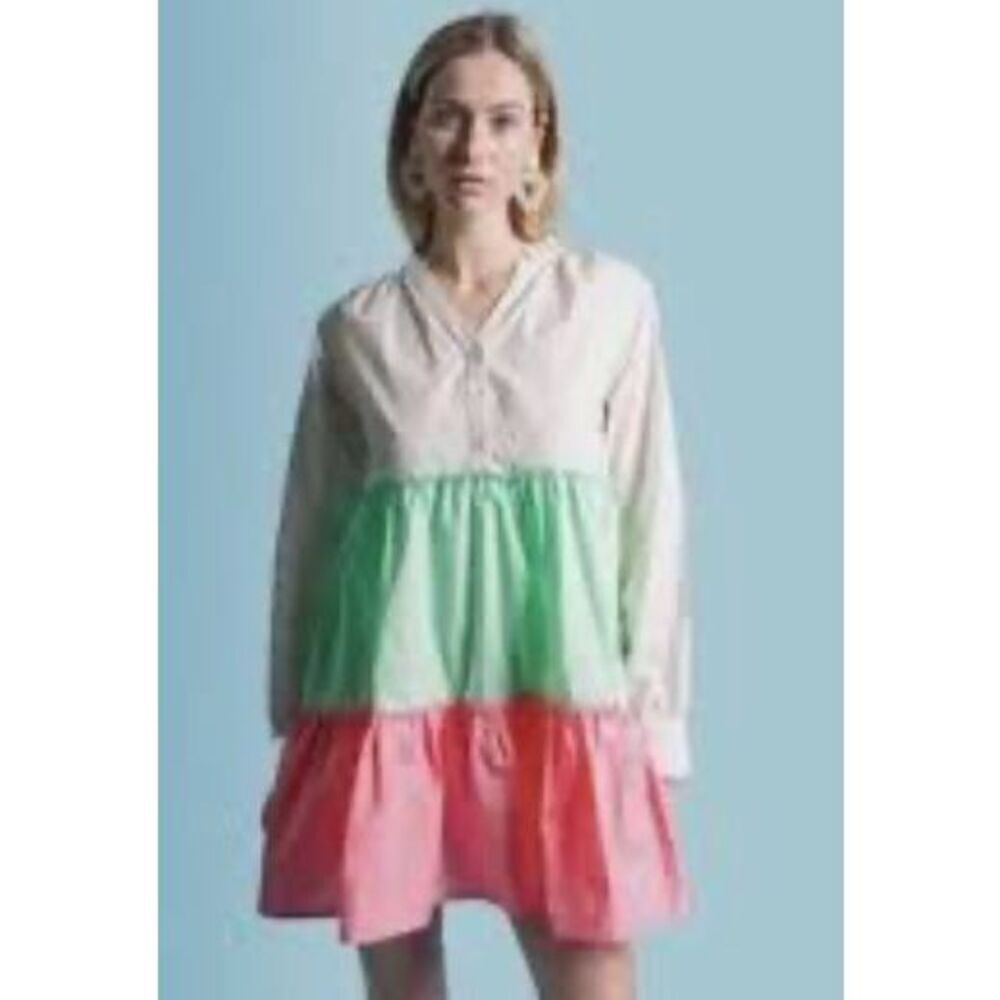 The Shirt by Rochelle Behrens Candice Dress in a multi-colorblock NWT Large